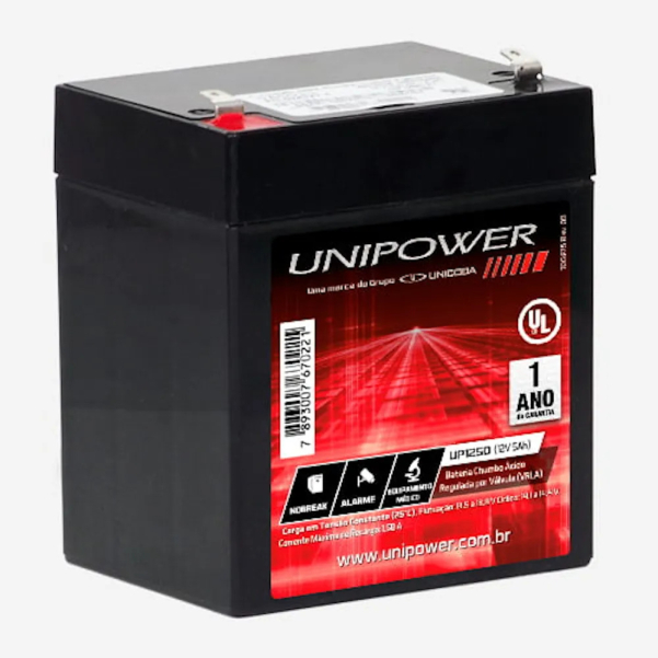 Bateria Selada para Nobreak Unicoba Unipower 12V 5,0Ah - UP1250